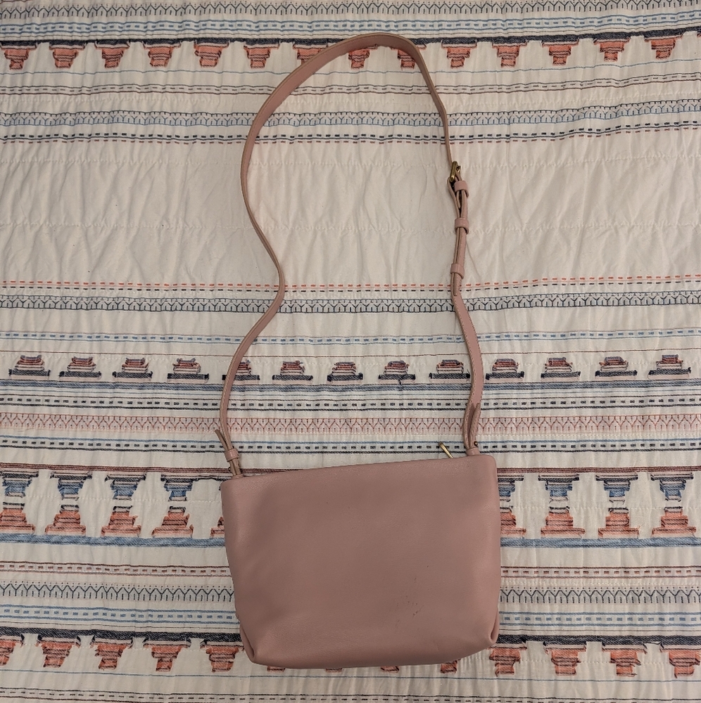 Pink Leather Crossbody Purse